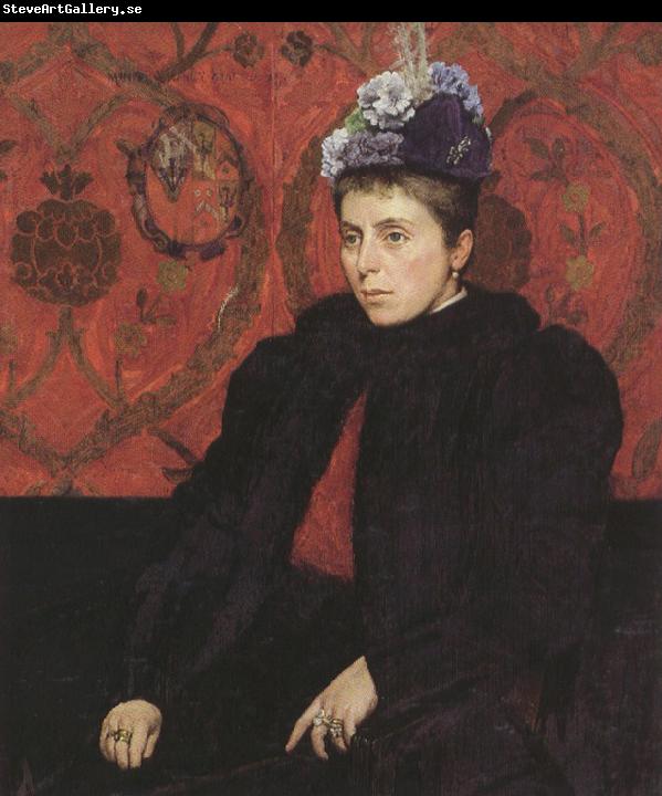 Sir james dromgole linton,P.R.I. Portrait of Mrs Minie Sidney,aged 39 (mk37)